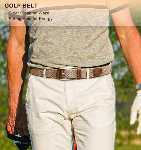 ZORO UNITED Woven Fabrict Stretchable Braided Belt for Men & Women, Beige
