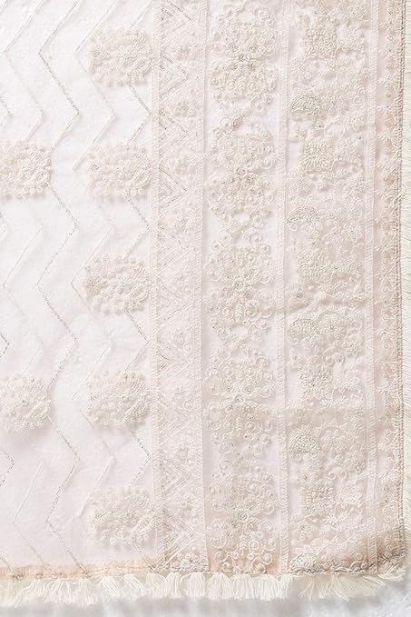 Soch Women Pink Embroidered Dupatta