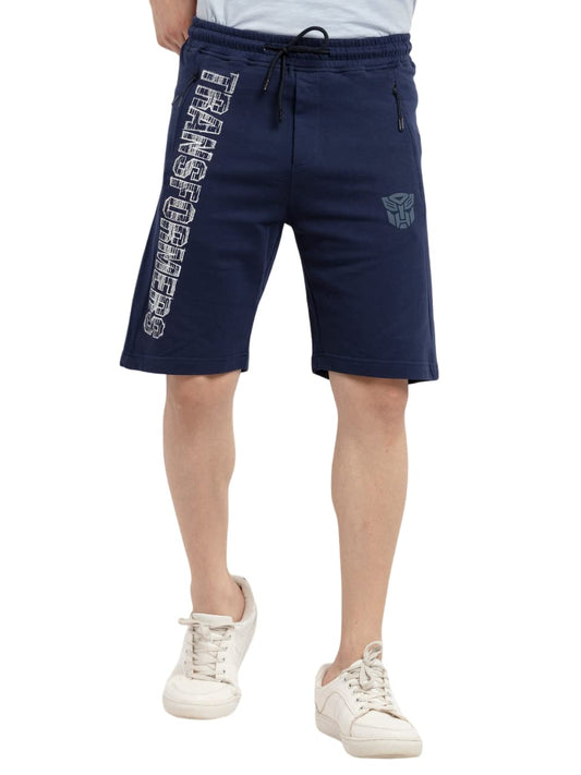 Status Quo Men's Cotton Transformers Printed Shorts | Navy | S | TF-SH-3527-NAVY-S |