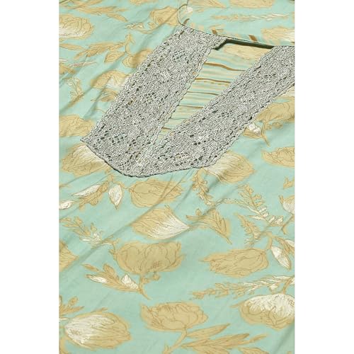 Rangriti Women Polyester Blend Printed Suit Set (RSKASRTD18001SS23LBLU_Blue