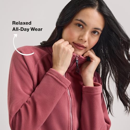 NYKD (NYLE701 Soft & Comfortable Cozy Sherpa Jacket for Women | Fleece Fabric with Relaxed Fit, Front Zip Closure & Kangaroo Pockets | Perfect for Sleep, Lounge, Travel or Daily Winter Wear - Pink