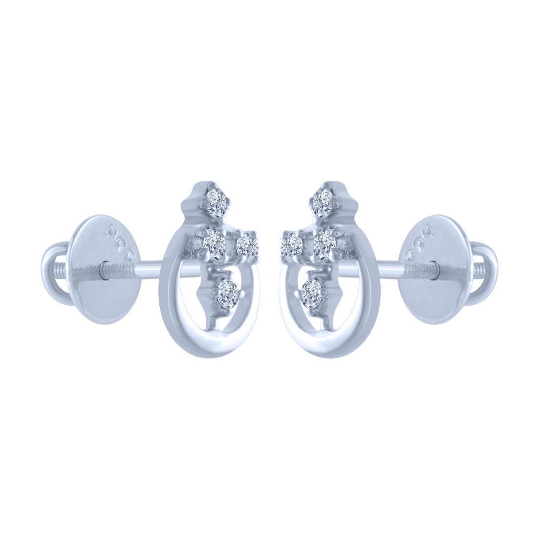 P.C. Chandra Jewellers 18k (750) White Gold and Diamond Stud Earrings for Women