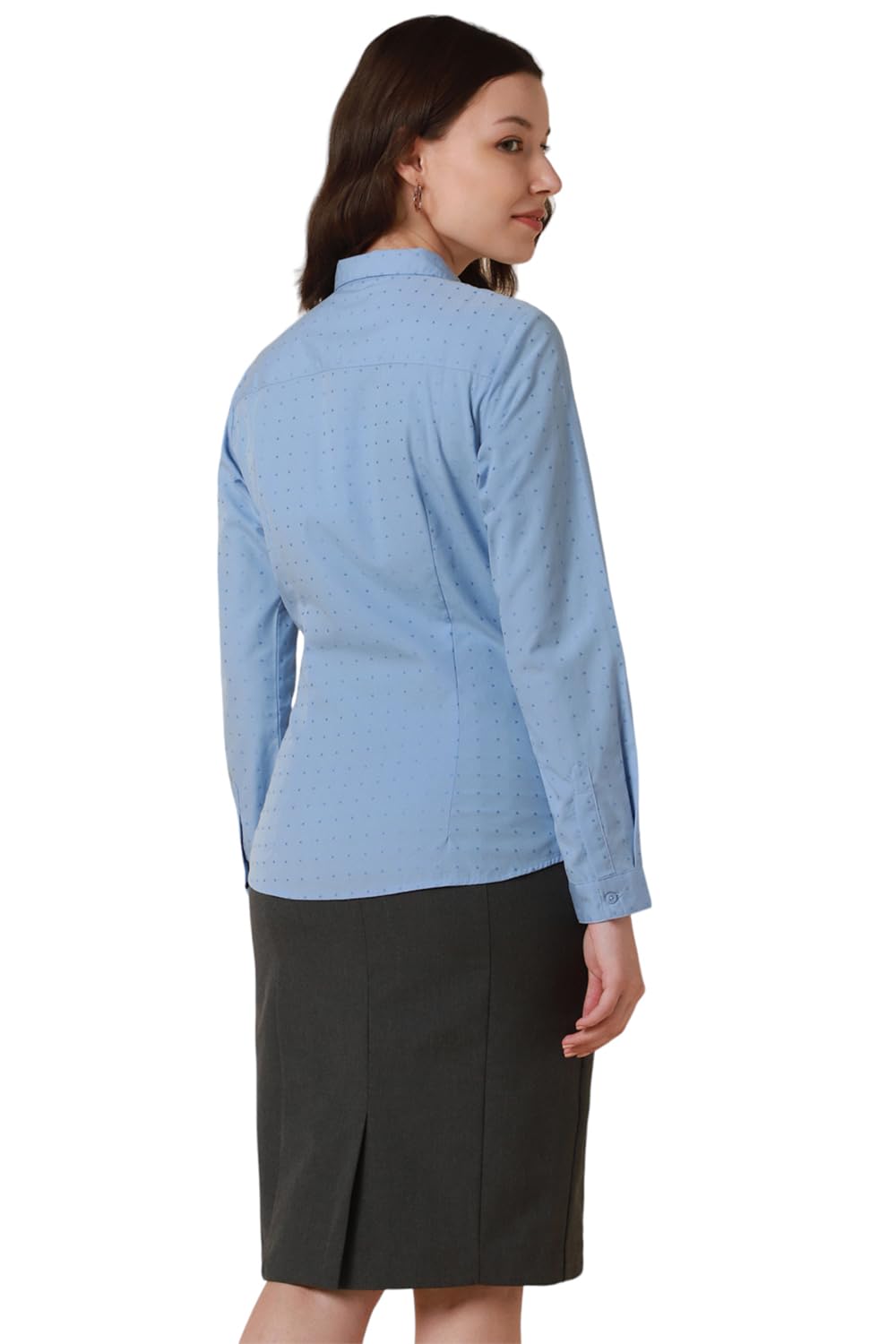 Allen Solly Women's Regular Fit Shirt (AHSFWRGFB54028_Blue