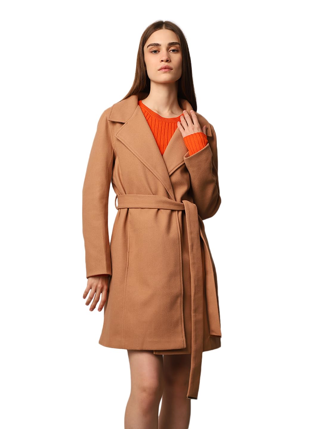 ONLY Women's Loose Fit Brown Coat