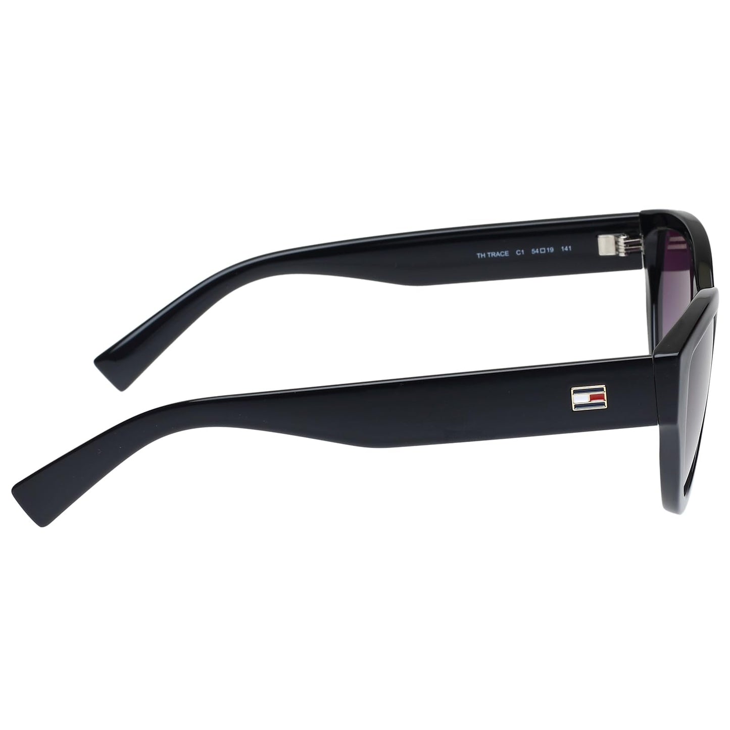 Tommy Hilfiger|Black Full Frame Cat-eye Sunglasses|100% UV Protected (Uv 400) Grey Gradient Faded Lens|Women's|Medium|TH TRACE C1 54 S