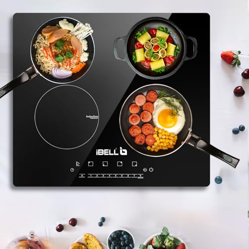 IBELL IBL EMINENCE04 Induction Hob, High Power, 7200W, Spacious cooktop with 2 year warranty, 9 Power Levels, Touch panel and Toughend Glass Top, (Black)