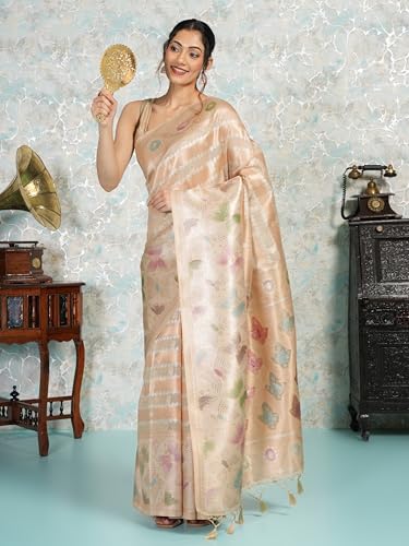 MIMOSA Women's Woven Design Banarasi Style Art Silk Saree With Blouse Piece : SA00002065CKFREE