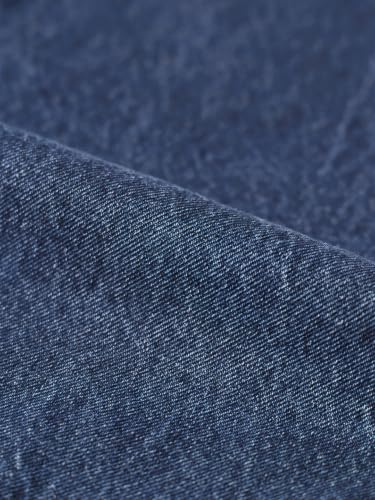 The Souled Store Wide-Leg Denim: Cinnamon Women and Girls Buttoned Waistband Blue Light Wash Cotton Denim Lightweight Everyday All Season Wide Leg Jeans