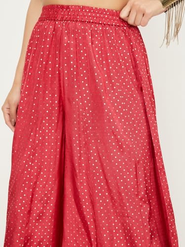 Max Women's Wool Kurta Set (CTKST53002A_RED