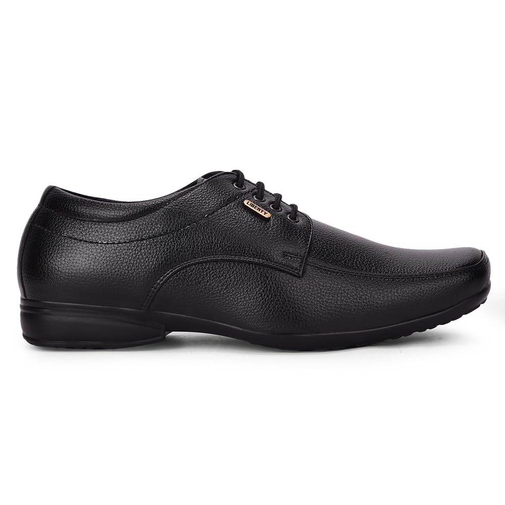 Liberty Fortune UVL-33 Lacing Derby Shoes For Men With PVC Sole | Comfortable & Lightweight | Cushioned Footbed | Durable, Stylish & Trendy Design | Padded Foam Insole | Formal Footwear (Black - 43EU)