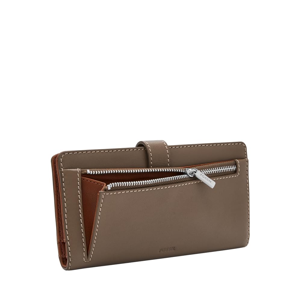 Fossil Womens Leather Lennox Gray Wallet SL10036793