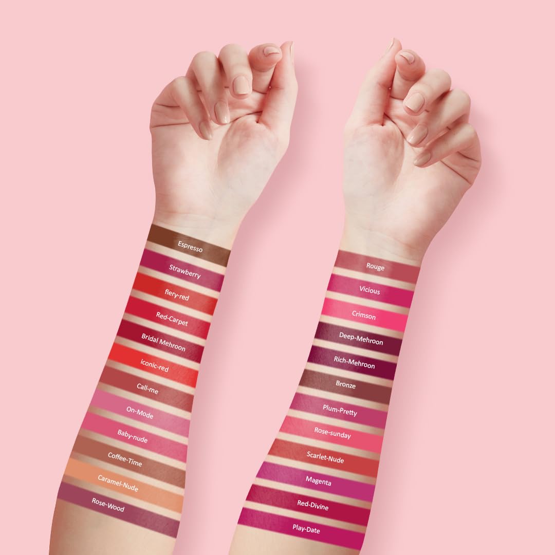Colors Queen Hold Up Full Day Non-Transfer Matte Lipstick | Long Lasting and Weightless Formula | Intense Color Pay Off | Waterproof Lipstick for Women (104 - Deep Maroon, 4g)