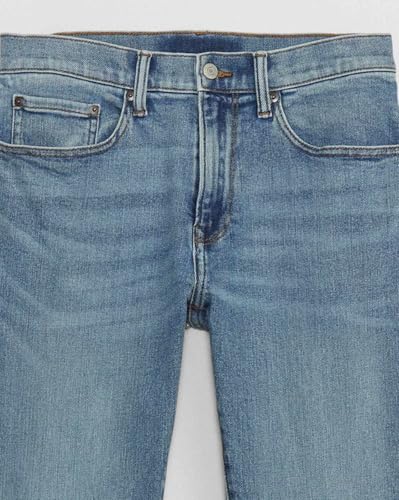 GAP Men’s Mid-Wash Skinny Fit Mid Rise Stretchable Jeans, Medium Blue,30/32