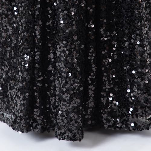 Hopscotch Girls Black Sleeveless Sequin Embellished Gown for Age (12-24 Months)