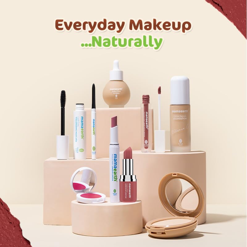 Mamaearth Creamy Matte Long Stay Lipstick with Murumuru Butter and Vitamin E for 8-Hour Long Stay (Flakeproof & Non-Drying | Intense Color Payoff) - 4.2g (Rose Nude)