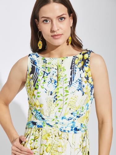 Latin Quarters Women Black Sleeveless Boat Neck Printed Casual Dress_M
