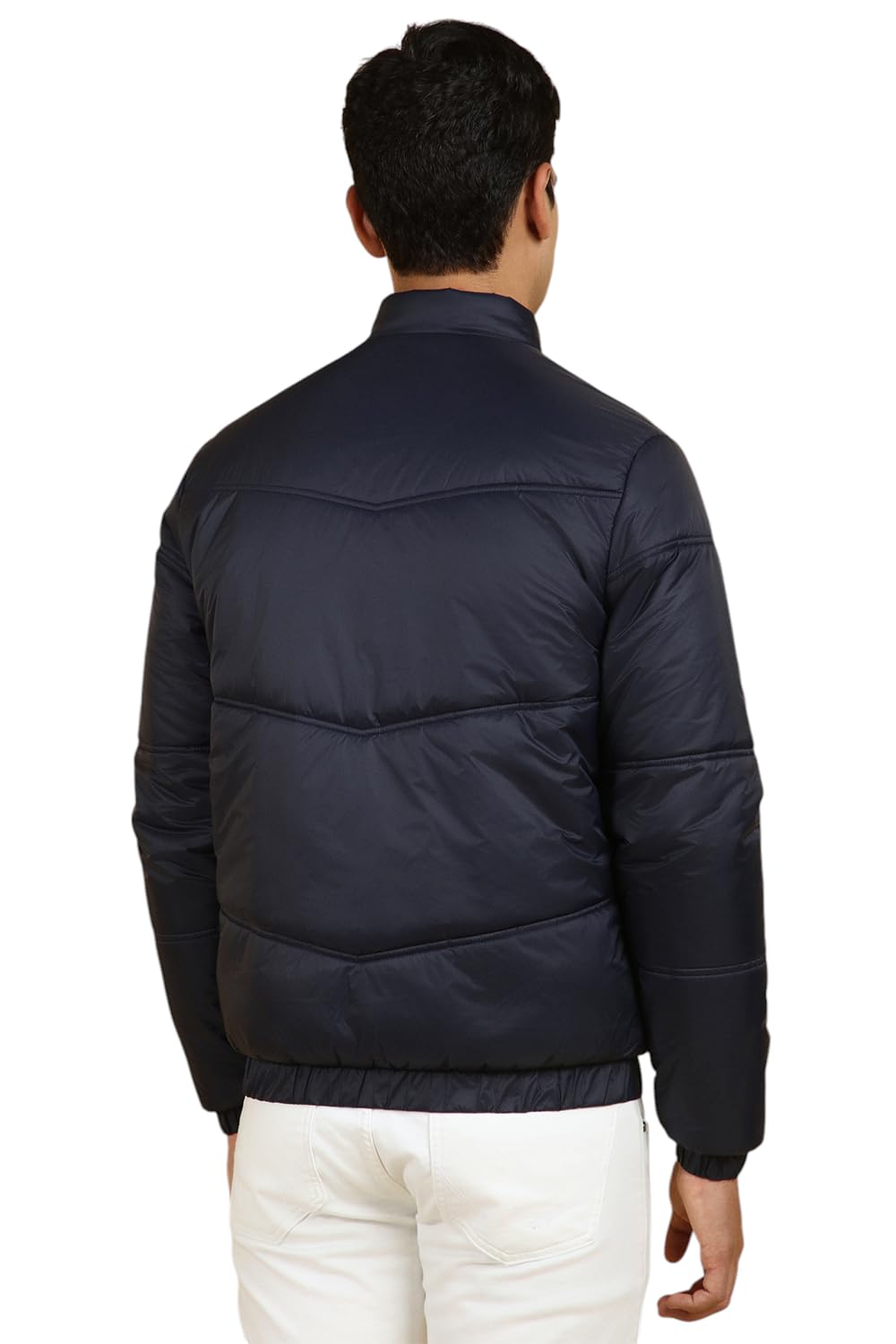 Allen Solly Men Navy Solid Full Sleeves Casual Jacket