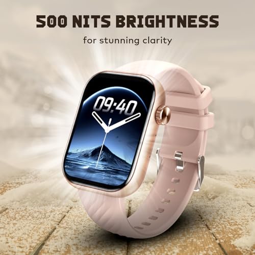 itel Alpha 2 51.05mm (2.01") LCD Display Smart Watch, 480 Nits Brightness, 7 Days Battery Life, Heart Rate & Blood Oxygen Monitoring, IP68 Waterproof with Multisport Modes (Rose Gold)