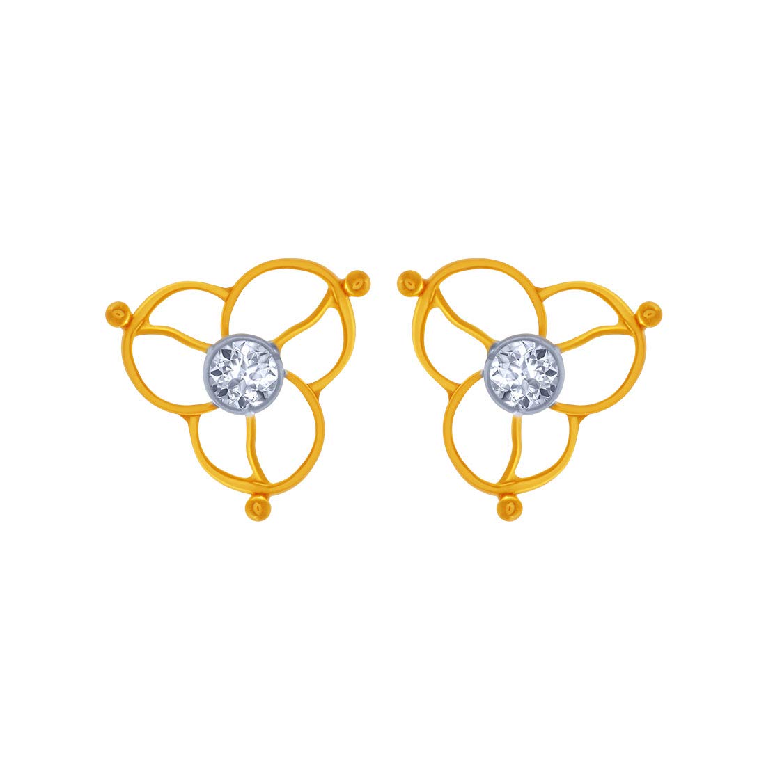 P.C. Chandra Jewellers 14KT Yellow Gold Stud Earrings for Women - 0.72 Grams