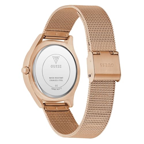 GUESS Glitz Plaque Rose Gold Round Dial Analog Women's Watch - GW0835L3