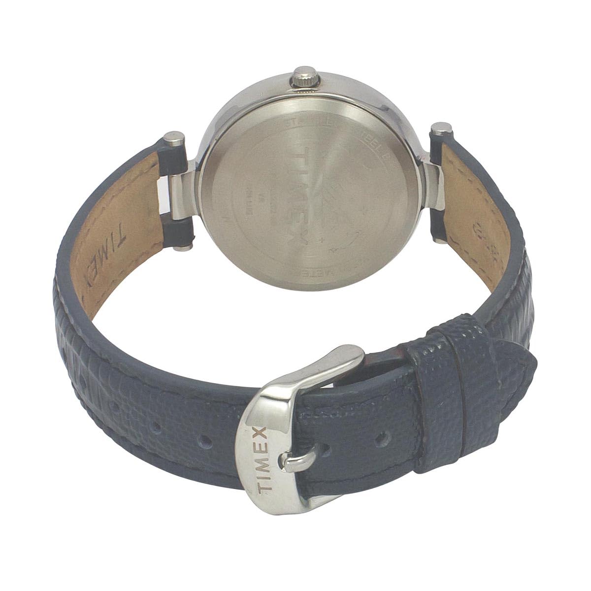 TIMEX Analog Watch for Women with Blue Round Dial & Blue Leather Strap Band Water Resistant Women's Wrist Watches - TWEL19202