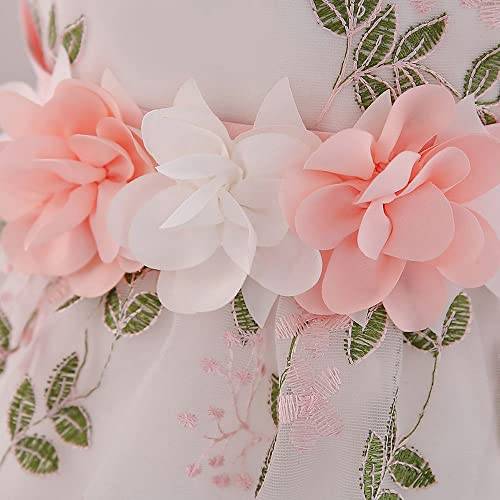 Hopscotch Girls Floral Applique Party Dress In Peach Color for Ages 2-3 Years