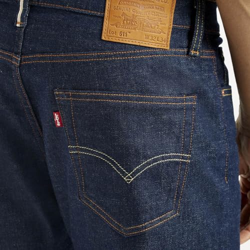 Levi's Men's 511 Dark Indigo Slim Fit Mid Rise Jeans, 18298-1783, 34