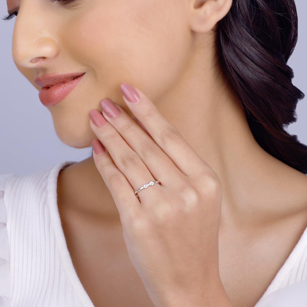 GIVA 925 Silver Zircon Bow Beauty Ring, Adjustable | Gifts for Women and Girls | With Certificate of Authenticity and 925 Stamp | 6 Months Warranty*