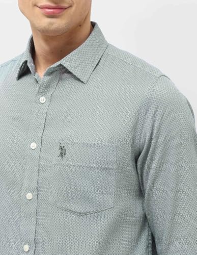 U.S.Polo ASSN. Men's Tailored Fit Shirt (USSHT3141_Olive