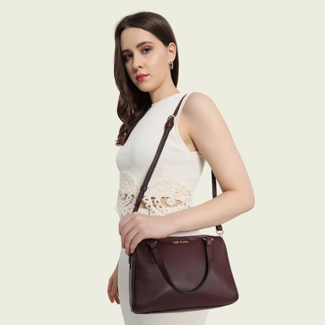 The Gusto Iris - Premium Vegan Leather Mini Duffle Bag for Women | Cross-Body Sling Bag for Women with Detachable & Adjustable Sling Strap