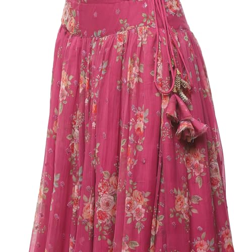 BIBA WOMEN PRINTED STRAIGHT SALWAR KURTA DUPATTA(SKDASSORTED9076_PINK_34)