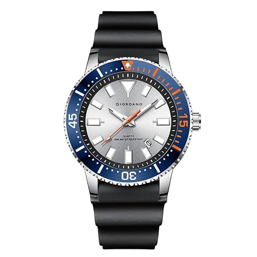 Giordano Analog Wrist Watch for Men Stylish Silicon Strap with Water Resistant 3 Hand Mechanism for Men and Boys to Compliment Your Look/Ideal Gift for Male - GZ-50103