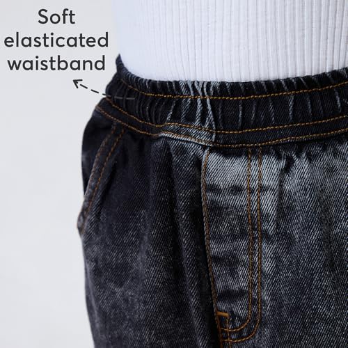 Hopscotch Girls Cotton Cargo Denim Jeans in Black Color for Age (2-3 Years)