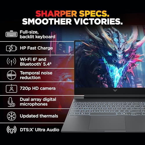 HP Victus, 13th Gen Intel core i7-13650HX, 6GB RTX 4050, 24GB DDR5, 512GB SSD, FHD, 144Hz, 300 nits, IPS, 15.6''/39.6cm, Win11, M365* Office24, Mica Silver, 2.29kg, fa2531TX, Backlit KB, Gaming Laptop