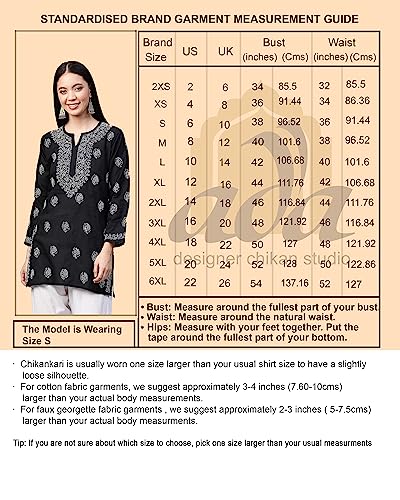 Ada Women's Cotton Regular Fit Top Tunic Hand Embroidered Lucknowi Chikankari Short Kurti A911387 Coral Red (Medium)