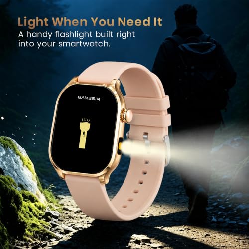 GameSir Sports Edge Smart Watch for Men & Women, 1.88" Full Touch Display, Bluetooth Calling, Fitness Tracking, Message Notifications, Android & iOS Compaatible - (Gold)