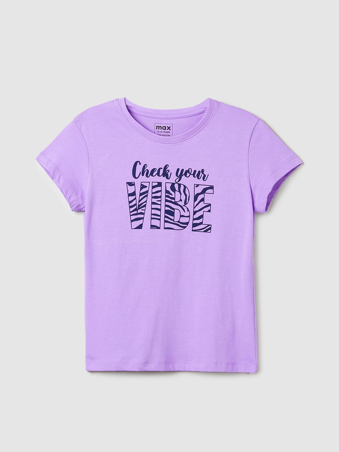 Max Girls Cotton Regular Fit Printed Round Neck Half Sleeve T-Shirt - Pack of 3, Blue, 15-16 Years