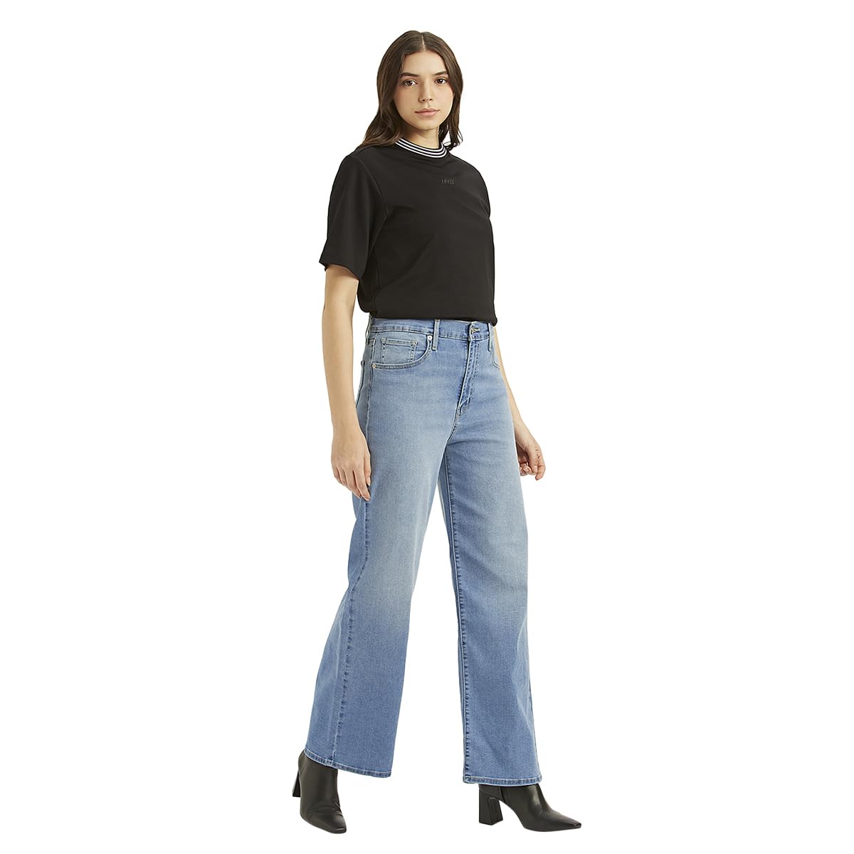 Levi's Women's Mid Indigo Flared Fit High-Rise Jeans, 1001, 32