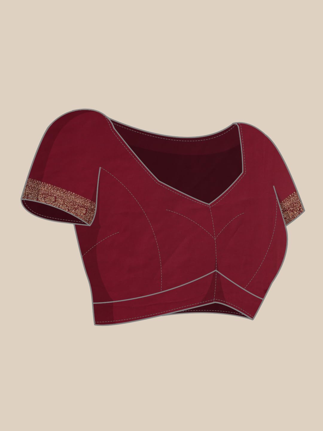 MOHEY Women's Art SilkBel Buti Patterned Zari Weave Saree (Wine)