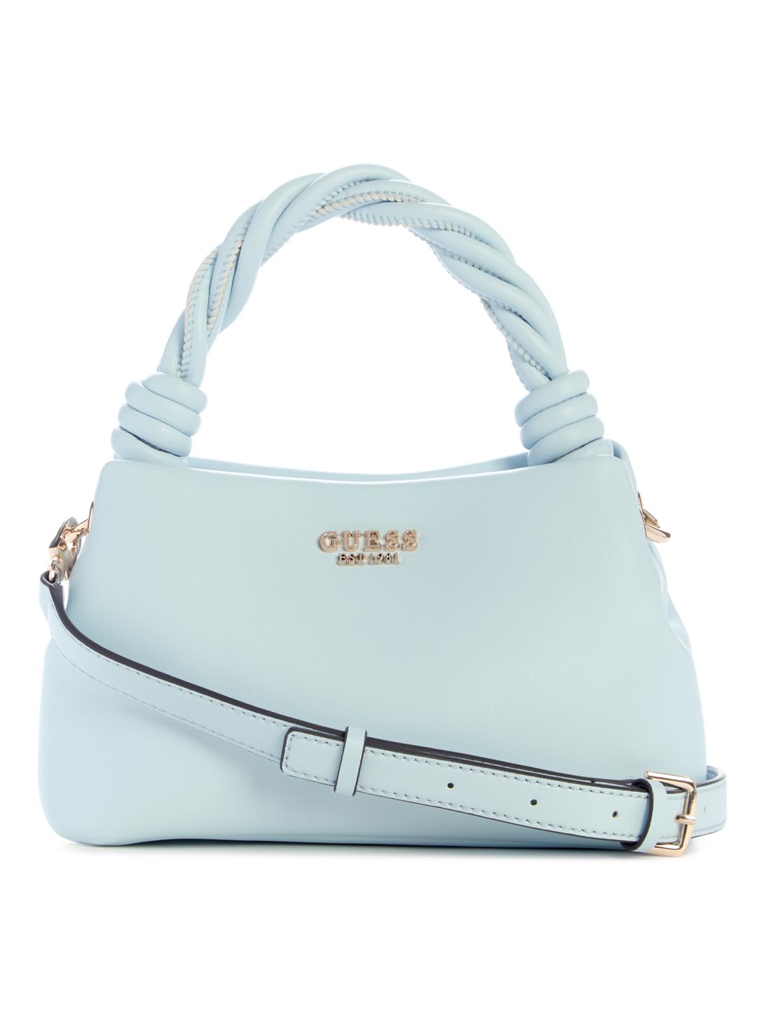 GUESS Powder Blue Solid Sansa Top Handle Crossbody Bag