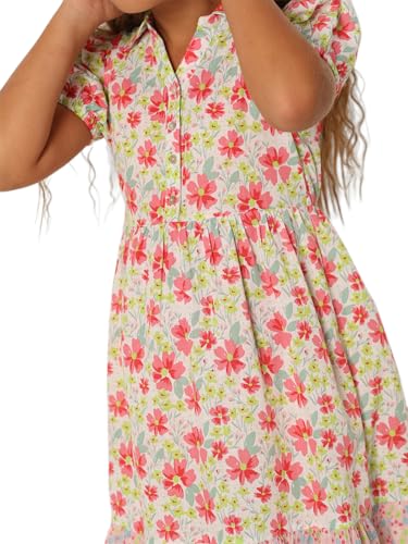VERO MODA Girl Floral Print Above Knee Length Multicolor Fit & Flare Dress