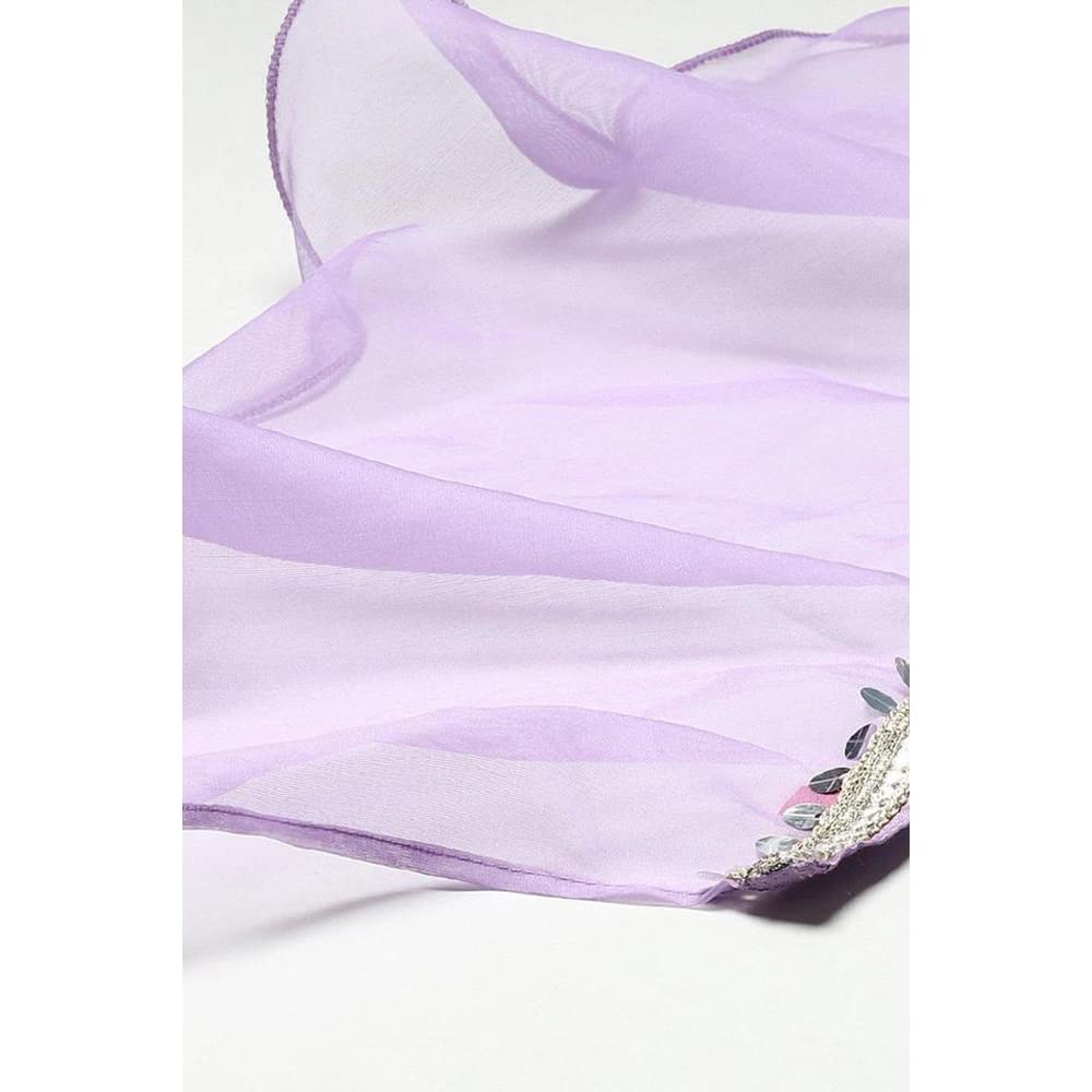BIBA Girls Polyester Lehenga Set Readymade Purple 3