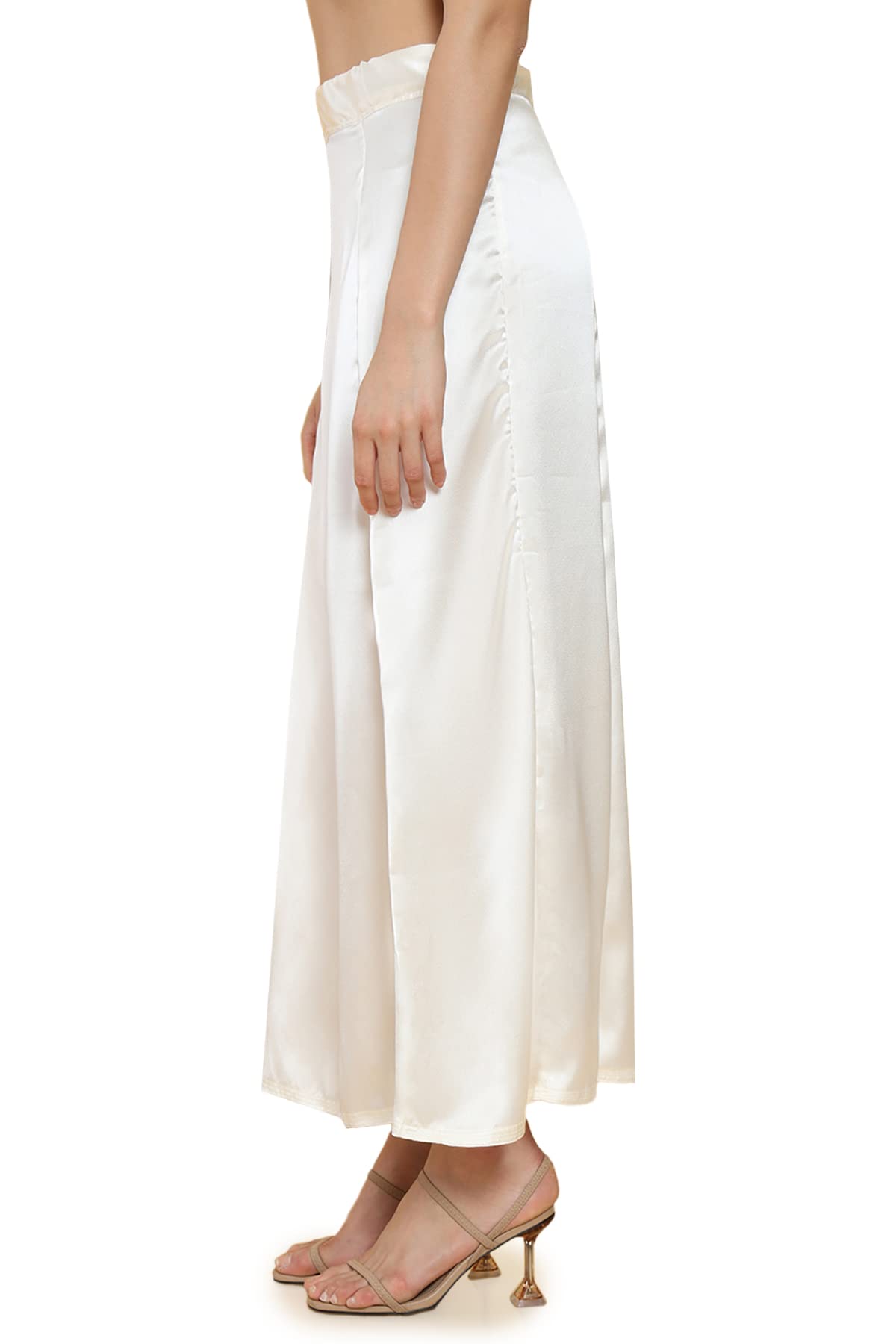 Soch Women Off White Satin Solid Petticoat