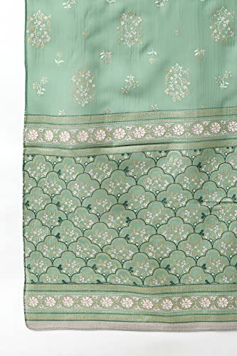 Aurelia Rayon Women's Pink Embroidered Dress with Green Kurta Set_22Aud10483-503988_L