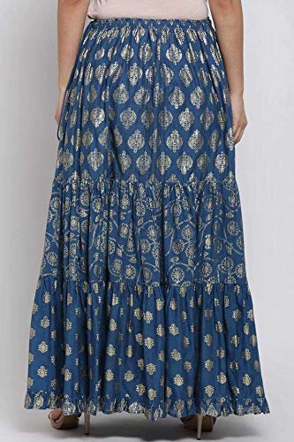BIBA WOMEN SOLID FLARED MIX AND MATCH(COLOR ME16322_BLUE_M)