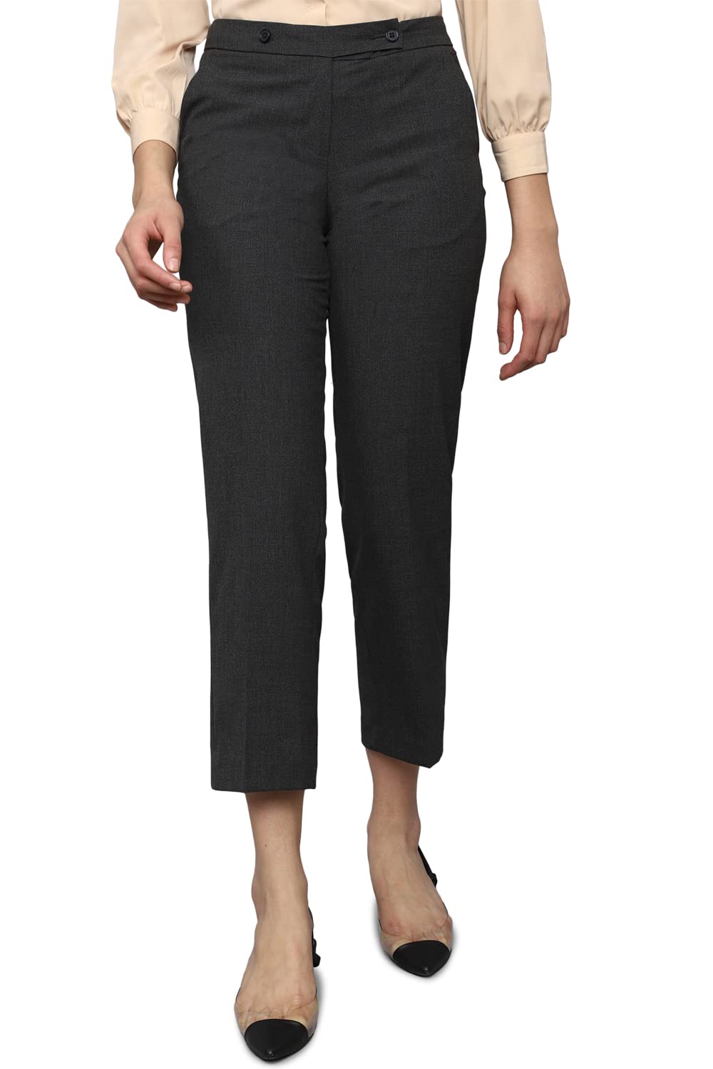 Allen Solly Women's Regular Casual Pants (Black) - SaumyasStore