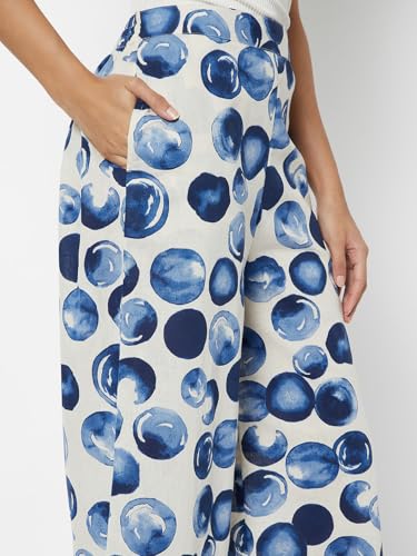 Max Women Printed Palazzos(White_M)