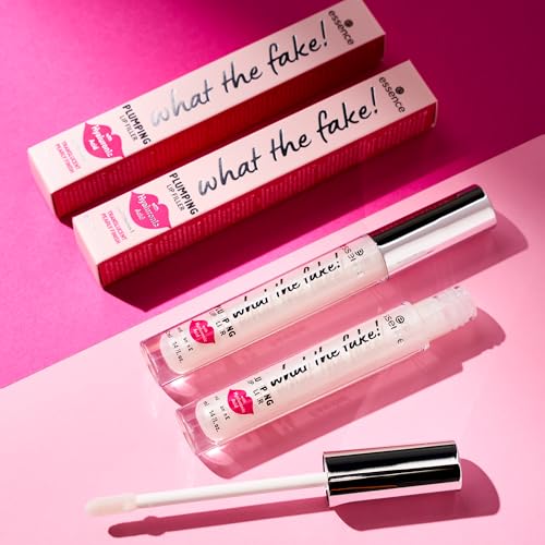 essence What the Fake! Plumping Lip Filler | Lip Gloss for Full, Voluminous Lips | Translucent Pearly Finish | Vegan & Cruelty Free, Gluten Free, Paraben Free
