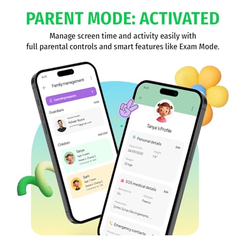 Noise Junior Champ 3 Smart Watch for Kids | 3-in-1 Look with 2 Switchable Bumpers, in-Built Learning Hub, Habit Builder, Exam & School Mode, SOS, 100+ Cloud Faces, Parental Control(Arctic Storm)