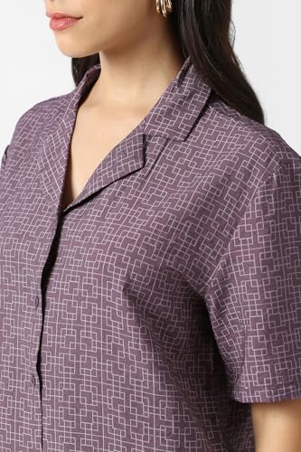 Van Heusen Women's Regular Fit Shirt (VWSHFRGFL49382_Purple